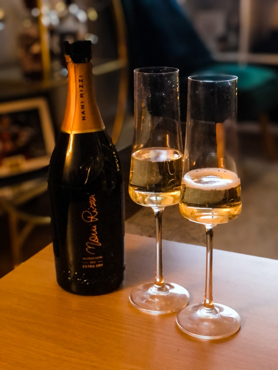 Champange from Ruby & Claret in Northampton with two glasses | Nicole Navigates