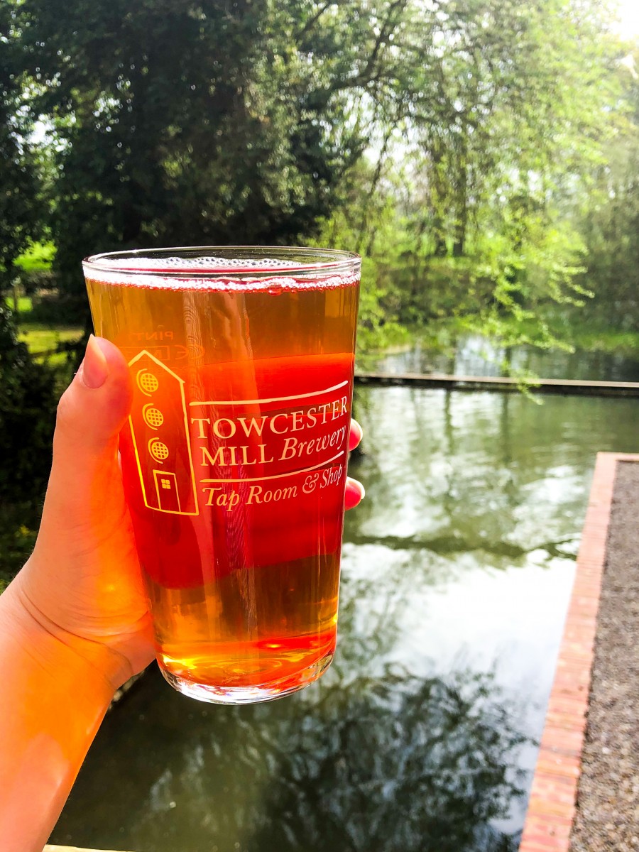 A pint of beer at Towcester Mill Brewery